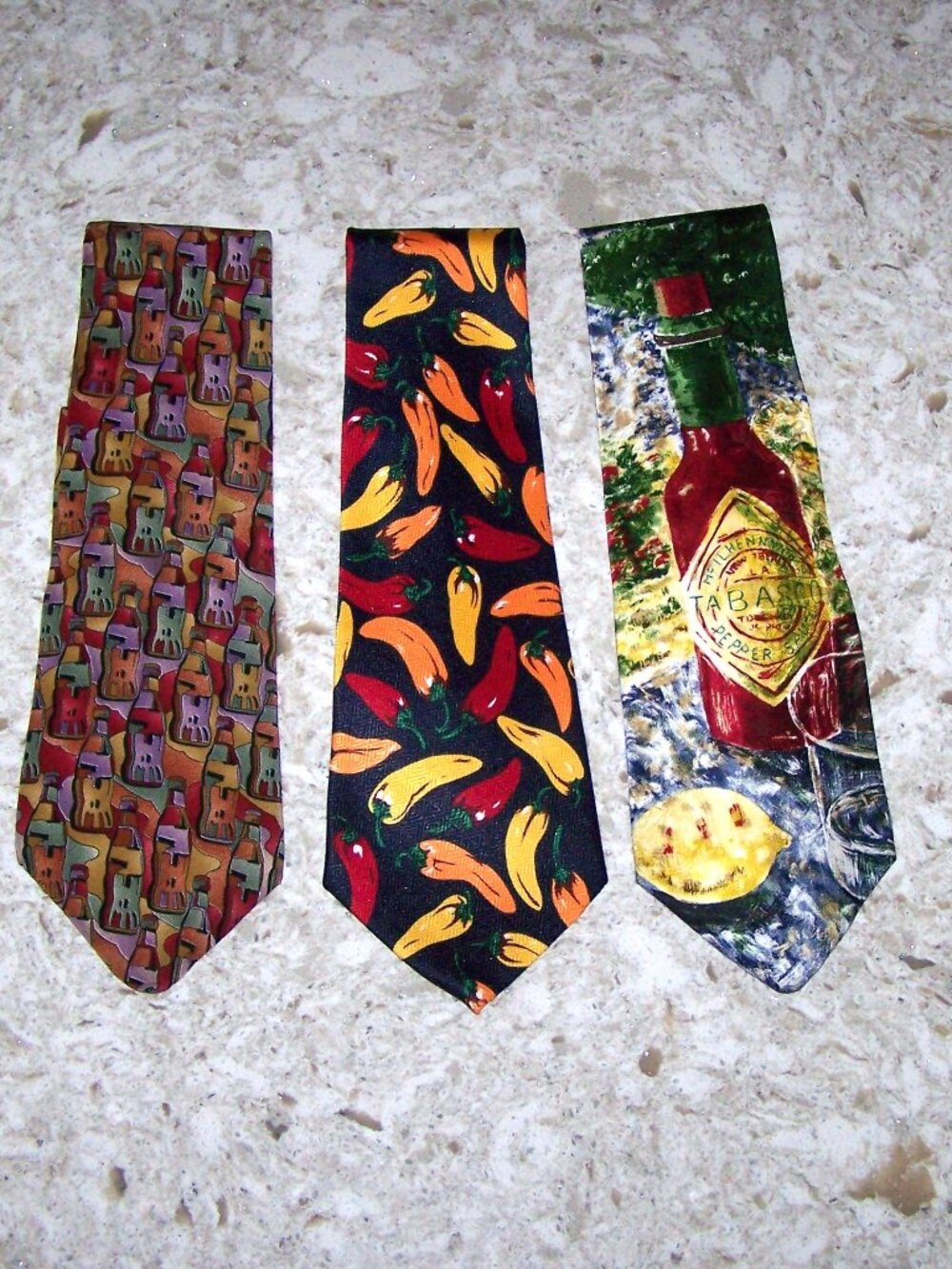 Men’s Necktie Set Tabasco, Chili Peppers, Soda Ties